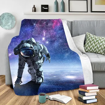 Galaxy Astronavt 3D Tiskanih flis odeja za Postelje Pohodništvo Piknik Debela Odeja Modi Bedspread Sherpa Vrgel Odejo 02