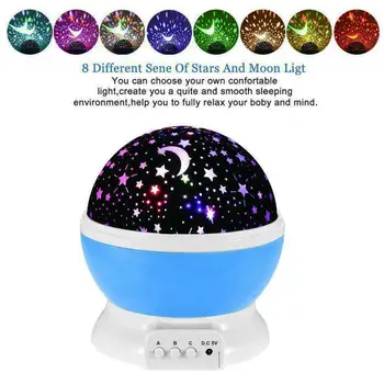 LED Projektor Zvezda, Luna Galaxy Noč Svetlobe Za Otroke, Soba Nebo Obračanje Obratuje Nočna Spalnica Dekor Vrtec Baby Darila