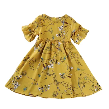 Malčka Dekleta Cvetlični Obleke Baby Girl Obleke 2021 Poletno Cvetje Princesa Tiskanja Stranka Elegantno Otroci Obleko Vestidos 2 3 4 5 6 7Y