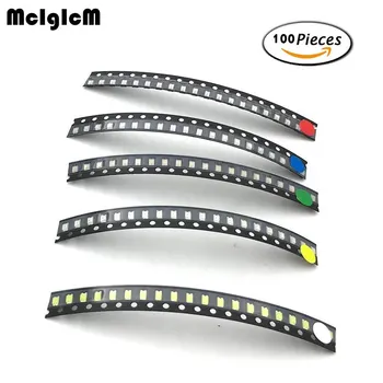 MCIGICM 100 kozarcev 1206 SMD LED luči Paket LED Paket Rdeča Bela Zelena Modra Rumena 1206 led na zalogi