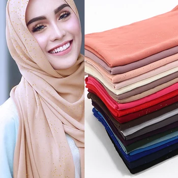 Nova mehurček šifon, bleščice, rute, šali, hidžab navaden šimrom dolgo glavo ovijte muslimanskih 20 barvo headwrap foulard rute/šal