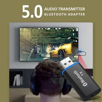 Oddajnik Adapter Bluetooth 5.0 Avdio Oddajnik Sprejemnik USB/3.5 mm Vmesnik Brezžični Adapter Za TV Računalnik USB/3.5 mm AUX