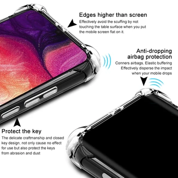 Olhveitra Shockproof Ohišje Za Samsung Galaxy Note 10 Plus 9 8 A70 A50 A40 A30 A20 A10 M20 M30 M10 Kritje TPU Silikon Primeru Telefon