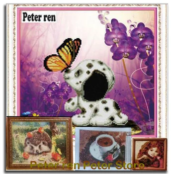 Peter ren Diamond Slikarstvo mačka DIY Diamond Vezenje živalski Krog Mozaik okrasnih polno slik novo Leto dekor Modra mucek