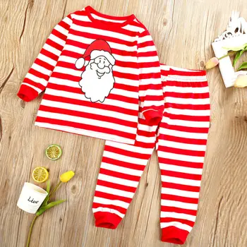 PUDCOCO Družina se Ujemanje Božičnih Pižamo Nastavite Otroke Božič Santa Claus Sleepwear More Obleke, 2-8Y