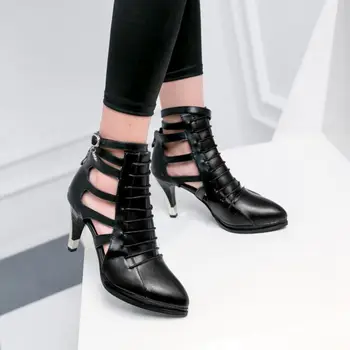 QPLYXCO Vroče Novih prodaje Veliki majhnosti 28-52 sandali kakovosti visoke pete (8,5 cm) ženske seksi modni lady Stranka poročni čevlji 366