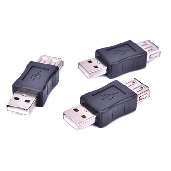 USB Adapter Pretvornik Moški-Ženski Konektor Adapter USB Pripomočke, Črna