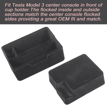 Za Tesla Model 3 2017-2019 sredinski Konzoli, Flocking Škatla za Shranjevanje Armrest Box Škatla za Shranjevanje Avtomobila Notranje Spremembe