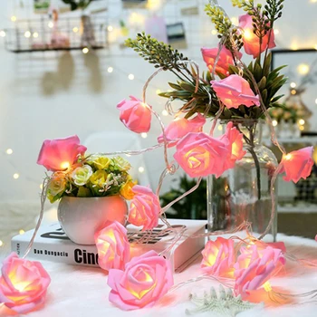 1,5 M 10LED Rose Cvet Niz Luči LED Pravljice Luči Valentinovo Dekor