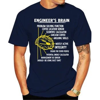 2021 Moda priložnostne bombaža T-shirt Inženir Možganov Moških Novi Fant Oversize Kratkimi Rokavi Za Dečke športna eleganca retro