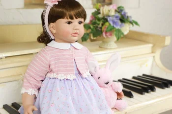 24 palca Silikonski Prerojeni Baby Doll Igrače Za Otroke Vinil Malčka Princesa Dekleta Dojenčkov ročno Otroci Darilo za Rojstni dan Igra Hiša