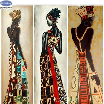 3pcs,diamond slikarstvo Afriška ženska slike Diamond vezenje celoten kvadratni diamond Slike Diamond mozaik vzorec hobi foamiran