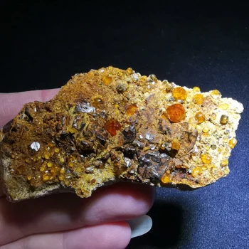 41.1 g.Redki naravni granat kristalno heksagonalna točke feldspar mica medenina multi mineralnih kristalov simbiotičnem halo zdravilne energije