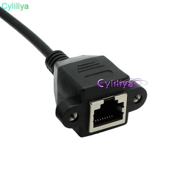 50pcs 30 cm 60 cm 100 cm Globina panel mount Cat5 RJ45 moški ženski Ethernet LAN Omrežja podaljšek Kabla z vijaki
