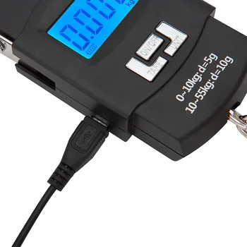 55KG 10g USB Polnjenje Elektronske Digitalne Lestvice Visi Kavelj Ribolov, vožnja Dvojno Natančnost Teže Prtljage Obsega Ravnovesje Tehtnice