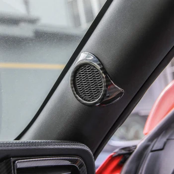 Avto Notranje zadeve A-Steber o Zvočnik Pokrov Trim Dekor Okvir za Ford Mustang-2020 Pribor (Ogljikovih Vlaken Žito)