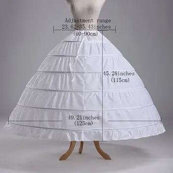 Bela Poročna Petticoat Plus Velikost Žogo Obleke Poročno Obleko Pribor Underskirt