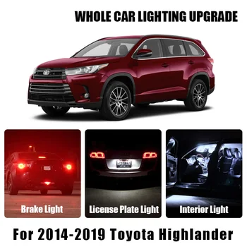 Bela Rdeča LED Avto Žarnice Zavore Parkiranje Vzvratno Luč Za-2019 Toyota Highlander Obrnite Signalna luč Zunanjost, Notranjost LED Luči