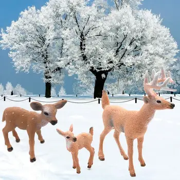 Belorepi Jelenov Mini Simulacije Jelena Božični Okraski Model Simulira Novo Leto, Božič Elk Poroko PVC Dekor