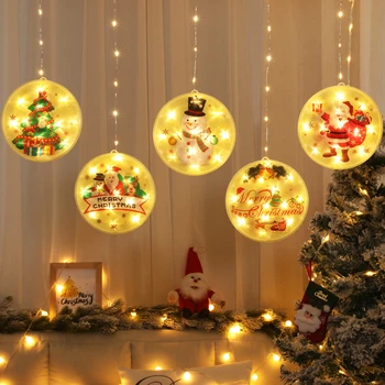 Božič USB Niz Svetlobno Zaveso Okna, Vrata, Stenske Dekorativne LED Božič Ornament Svetlobe Dodate Festivala Vzdušje Visi Svetilka