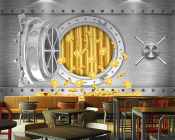 Brezplačna Dostava Hotelski Restavraciji po Meri 3D Photo Ustvarjalno Varno zlatnik, Dekorativne Stenske Bar Luksuzni Slog Ozadje KTV Zidana