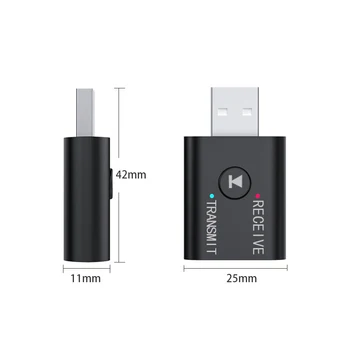 Mini Brezžična Bluetooth Sprejemnik Adapter 5.0 o Oddajnik Dongle, Stereo Aux USB 3,5 mm za Laptop Pc Tv