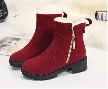 Nov Modni Ženski otroke toplo, sneg škornji z Nizko peto zimski čevlji, nov prihod ženske škornji ženske čevlje