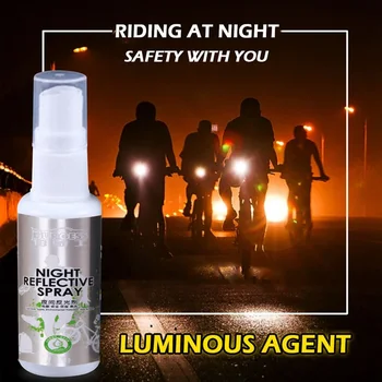 Novo 30ml Svetlobna Noč Agent Varnost Fluorescentna Agent Nočna Vožnja Reflektivni Spray Teče Kolo Barve Anti Nesreče Varno Znamke