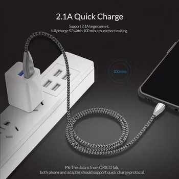 ORICO KTM1 USB Kabel za Polnjenje Mobilnega Telefona 2.1 Hitro Polnjenje & Podatkovni Kabel Razsvetljavo USB Kabel za iPhone, iPad