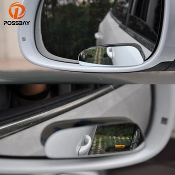POSSBAY Avto širokokotni Vzvratno Ogledalo 360-Stopinjski Auto Rearview Pomožne Parkiranje HD brez okvirjev Slepa Pega Ogledala