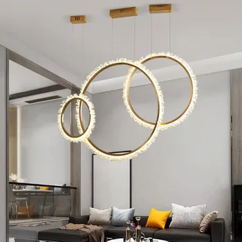 Postmoderni luksuzni LED obesek luči Kristalno deco visi svetilka Nordijska dnevna soba vzmetenje svetilka za hotelski avli spalnica