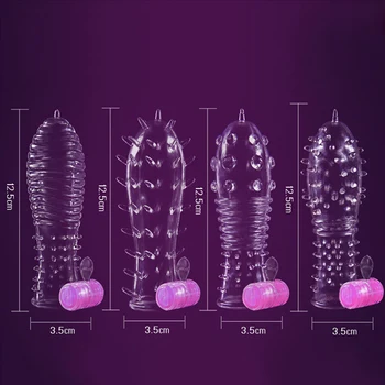 Razširitve Kondom, Penis Rokavi Moški Širitev Moških Delay Spray Klitoris Massager Petelin Obroč Z Vibriranjem Kritje Za Odrasle Sex Igrače