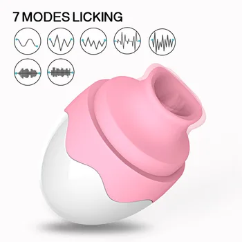Ustni Jezika Bedak Lizati Klitoris Vagine Nastavek Massager Močan Stimulator Vibrating Čarobno Jajce Vibrator Sex Igrače za Ženske
