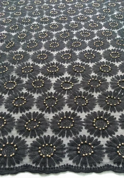 Visoka kakovost afriške til tkanine, čipke črno bele barve francoski čipke tkanine svate iz paypal sprejeta trgovin ALZ-D6291
