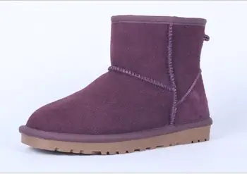 Ženske Pozimi Škornji Pravega Usnja, Avstralija Classic Volne sneg škornji Ženske Škornji Toplo zimsko obutev za ženske Srednjega boot