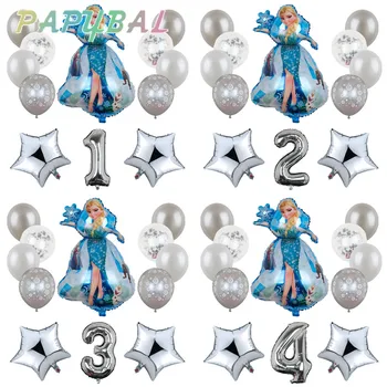 1set Disney Zamrznjene Princesa Elsa Balone Helija, 32inch Število Baby Tuš Rojstni dan Baloni, Dekoracija Otroci Zraka Globos