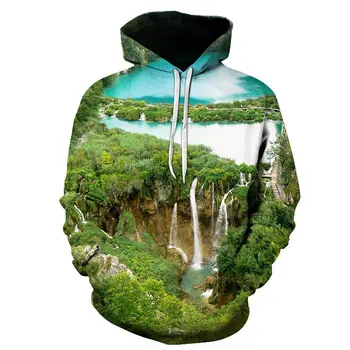 2020 nove Naravne krajine moški puloverji s kapuco 3D tiskanja drevo plevel Sweatshirts moda prostem Hoodies neznancu, kar prevelik hoody
