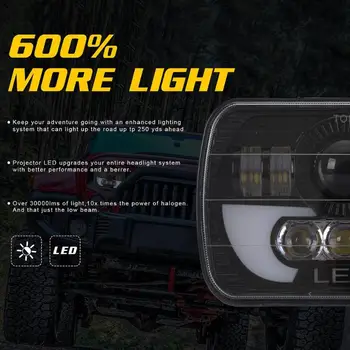 7x6/ 5x7 palčni 300W LED Smerniki Pravokotne Hi-Lo meglenke Žarnice za Avto, Tovornjak SUV Auto Dodatki