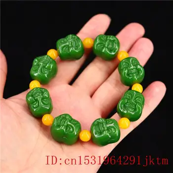 Jade mMaitreya Zapestnica Amulet Čar, Moda Jadeit Darila Bangle Nakit Naravni Biseri Zelena
