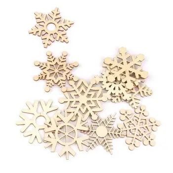 OYARD 10pcs Razvrstan Božično Drevo Ornament Lesene Snežinke Darilo Oznako Lesa Okras Za Weding Božič DIY Dodatki
