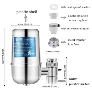 Pipa Filter Vode, Vode Iz Pipe Čistilec 8 Plast Čiščenje Keramike Odstrani Težke Kovine, Fluorid, Ki Je Primerna