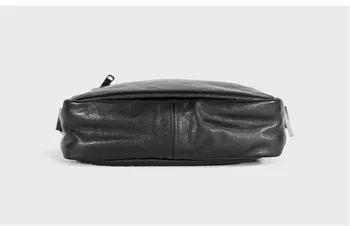 Priložnostne pravega usnja za moške dnevno torba modni trend visoke kakovosti naravnih pravi cowhide teen dvojno zadrgo messenger bag