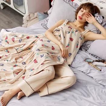 Seksi in Lepe Vrh + Haljo + Hlače 3 Kosov Zimskih Pižamo Sklop Priložnostne Sleepwear Ženske Dekle Obleko Dolg Rokav Domov Hlače Oblačila