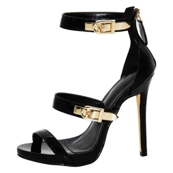SHOFOO čevlji,Elegantno fashionwomen obutev , usnje, tkanine, približno 11 cm visoke pete sandala, ženske sandale. VELIKOST:34-45