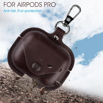 Usnje Bluetooth Brezžične Slušalke Primeru Za AirPods Pro primeru Resnično Zaščitni ovitek Za Apple Airpods 3 letalski stroki Polnjenje Box